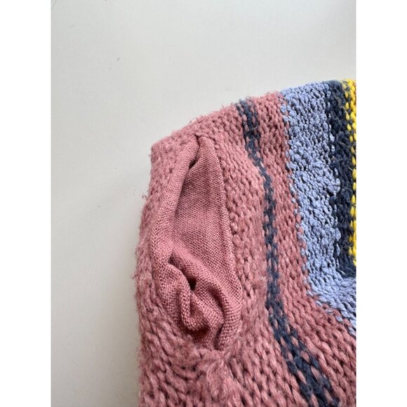 PILCRO Dreamer Striped Acrylic Cotton Wool Knit Boho Duster Sweater, Size M/L - Picture 11 of 16